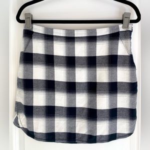 Treasure & Bond Plaid Mini Skirt Black/White Size S, NWOT